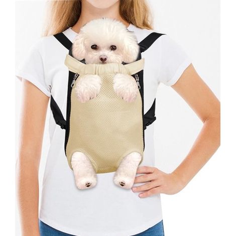 Borsa per il trasporto di cani/zaino per cani/imbracatura per cani. Zaino che lascia le zampe dell'animale visibili. Imbracatura regolabile per cani di piccola taglia. Facile da sollevare. (1/5)