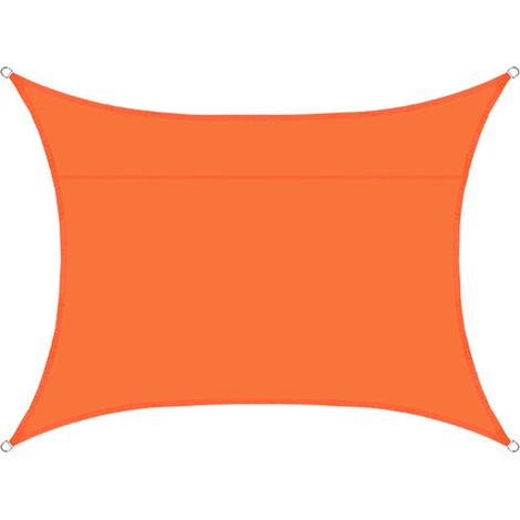 Voile d\'ombrage rectangulaire imperméable, 98% UV imperméable, extérieur cour patio jardin parking(Couleur orange,2X1.8M)