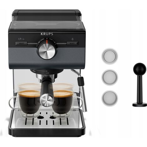 KRUPS Authentic+ C80 XP384G 15-Bar-Espressomaschine mit Milchaufschäumdüse