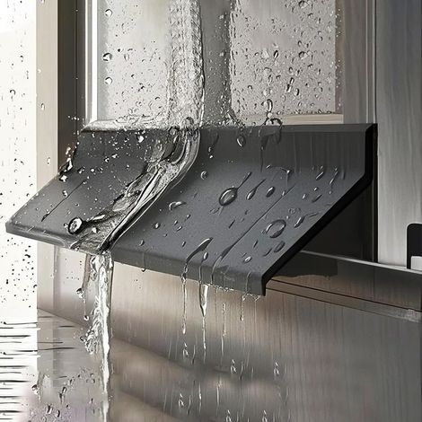 Barrière étanche en caoutchouc auto-adhésive pour rebord de fenêtre pour portes et fenêtres, bande d'étanchéité à bord pliable (3 m, 5,5 cm) Solution de protection contre la pluie