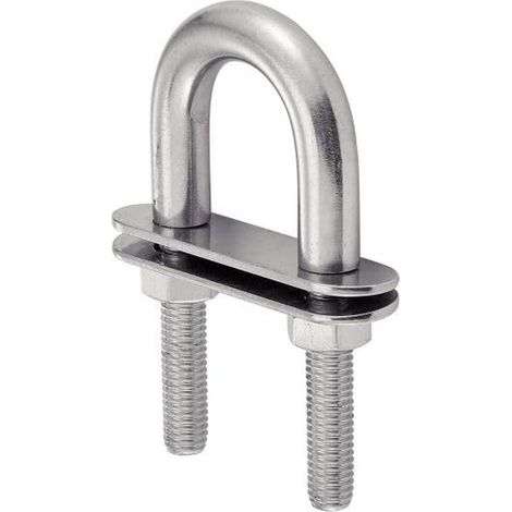 1 Etrier en U avec Double Plaque 12 x 130 mm - Inox A4 - D-Work