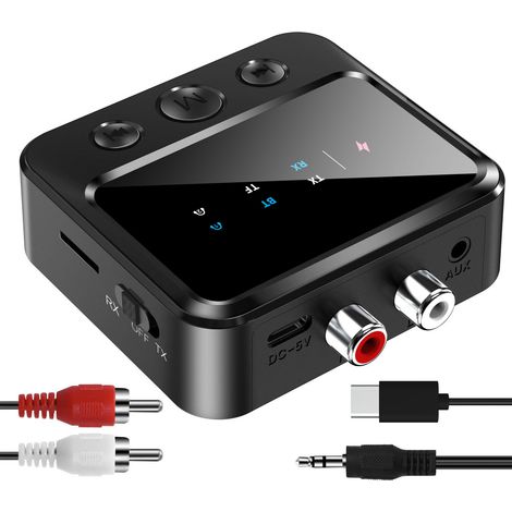Émetteur Bluetooth, adaptateur 2 en 1, adaptateur audio 3,5 mm/RCA, prend en charge la lecture sur carte TF. (1/5)