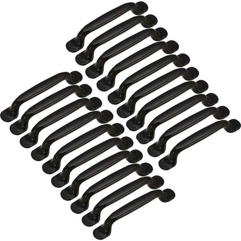 20pcs Poignée de Porte Cuisine Armoire Placard Tiroir Chambre Meubles Tirer Entraxe 128mm, Aluminium Noir