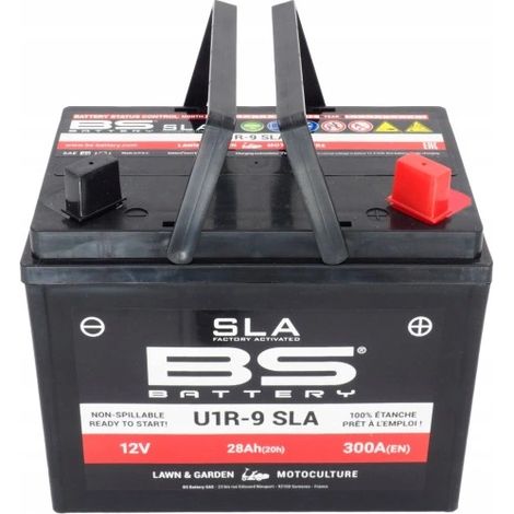 BS BATTERIE U1R-9 (FA) SLA 12V 28AH 195X125X176 WARTUNGSFREI - FLÜSSIG (300A) - RASENMÄHER (1/2)