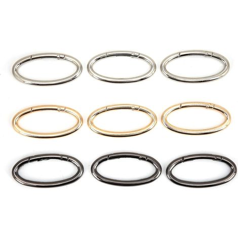 Oval Open Alloy Hook, Spring Buckle, for Backpacks, Chains, DIY Accessories, Camping Equipment, Outdoor Gear, 9 Pieces (Large) (1/5)
