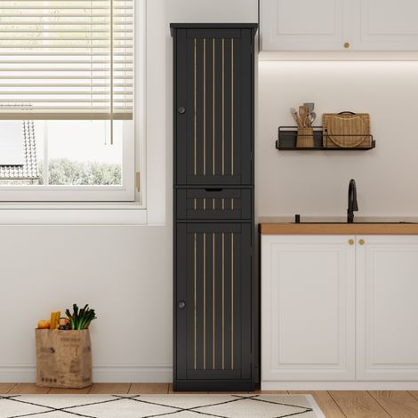 Armoire de cuisine 170×40×30 cm, structure robuste avec 2 portes, 1 tiroir et tablettes ajustables, polyvalente pour toutes pièces de vie (1/4)