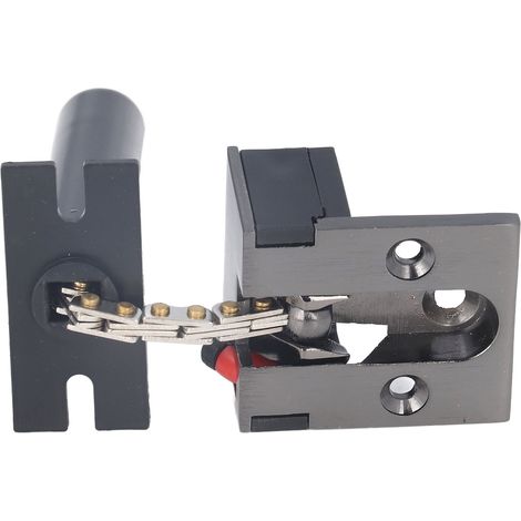 Serrure de porte antivol en alliage de zinc avec chaîne et loquet, noir, pour maison et hôtel (1/5)