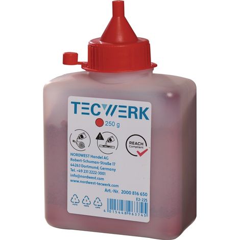 TECWERK Schlagschnurkreide 250 g rot Kunststoffflasche