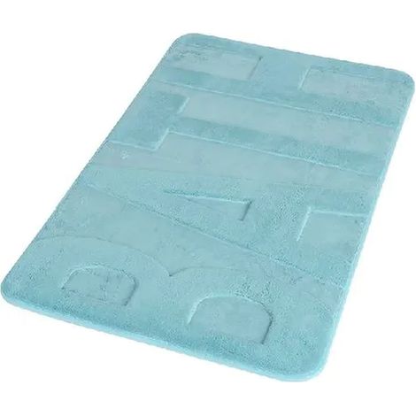 AQUASANIT Memory tappeto foam 45x75 con scritta "bath" azzurro chiaro codice prod: TABA4575AZ