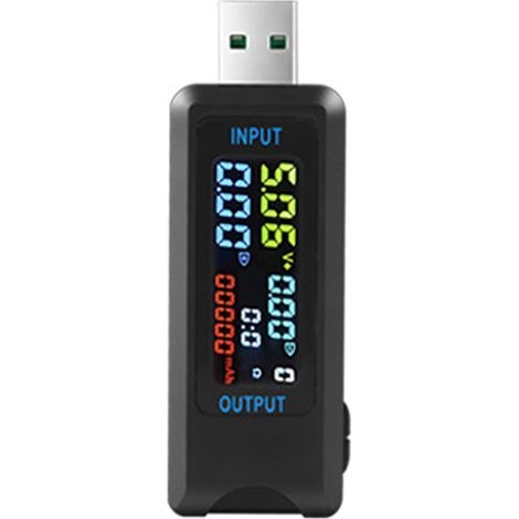 Testeur de courant de tension USB multifonction, affichage numérique IPS, testeur de capacité, voltmètre de puissance, dispositif de détection d'appareils électriques, prise en charge de 9 groupes de (1/5)