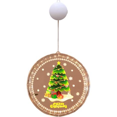 Lampe à ventouse décoration pour la maison pour arbre de noël LED, ornements de fenêtre de noël, suspendue (1/5)
