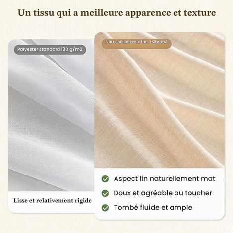 Net Curtains Linen Curtain 140 x 225 cm Living Room Bedroom Translucent Curtains with Eyelets Dressing Kitchen Door Window (1/3)