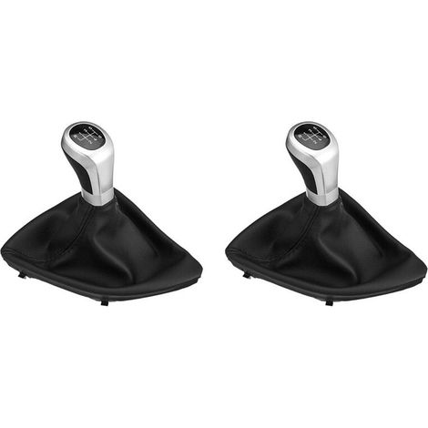 2x Schaltknauf für 6-Gang-Schaltgetriebe, Schaltsackabdeckung für 1er E81 E87 E87Lci E88 E82