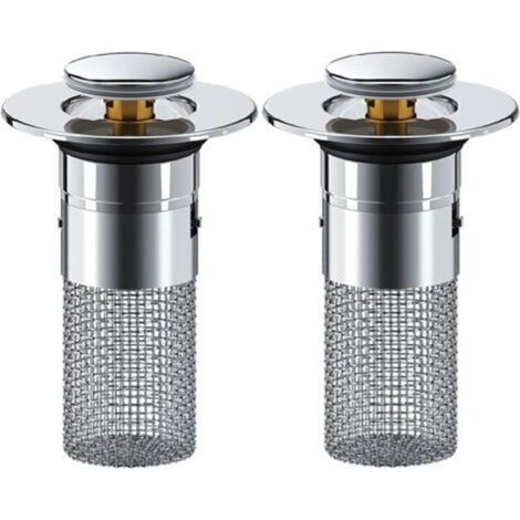 2 Pieces Sink Stopper, 34-40mm Universal Sink Plug, Pop-Up Anti-Clog Drain Filter, Drain Stopper, Bathroom Accessory for Bathtub Kitchen Bath (1/4)