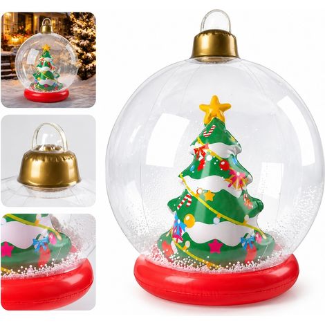 Decoration Gonflable de Noel Sapin Socle en PVC Diametre 60 cm Decoration Exterieure de Noel pour Jardin (1/5)