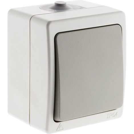 Bouton poussoir Gris Clair IP54 - Akya (1/5)
