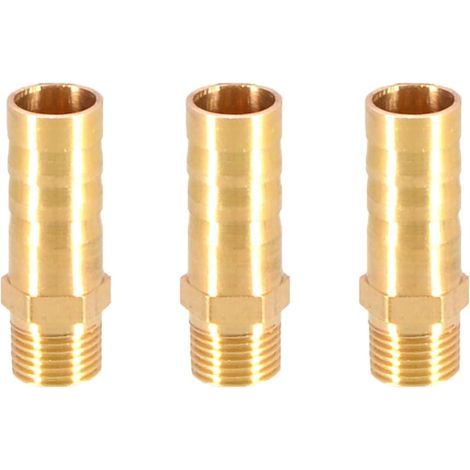 Lot de 3 raccords de tuyau cannelés en laiton 10 mm vers 1/8&34 mâle BSP fileté adaptateur de tuyau (1/3)