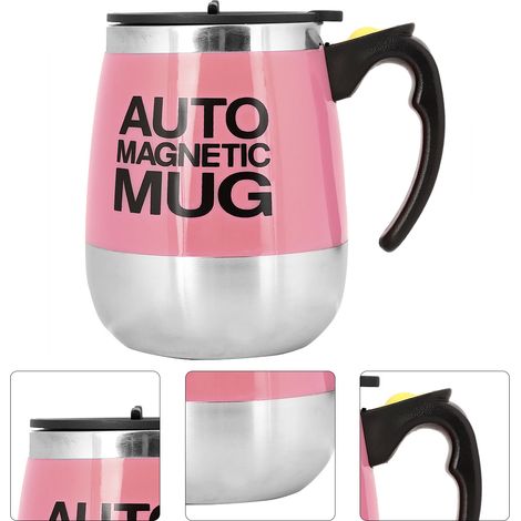 Mug magnétique électrique à café et thé avec agitateur automatique (rose) (1/5)