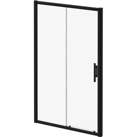 Series 8 Plus Matt Black 1200mm Sliding Shower Door (1/5)