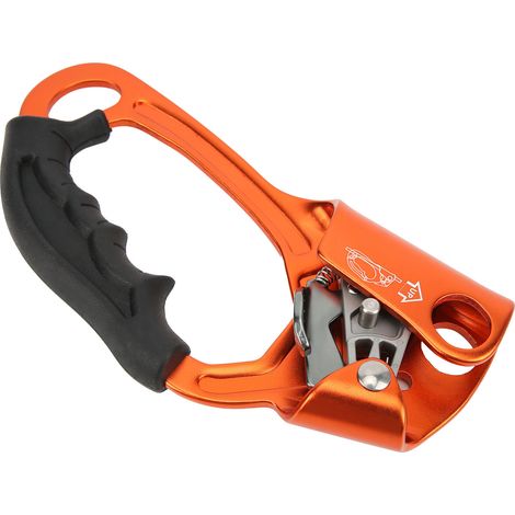 Leichte Steigklemme aus Aluminiumlegierung für Luftfahrt-, Bergsteiger- und Abseilausrüstung, Rechtshänder, orange (1/5)