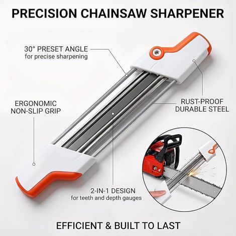 Affûteur Chaîne 2-en-1 pour Tronçonneuse STIHL 3/8" LP, Outil d'Affûtage Tronçonneuse, Remplacement pour chaîne (Lime 4mm) (1/4)
