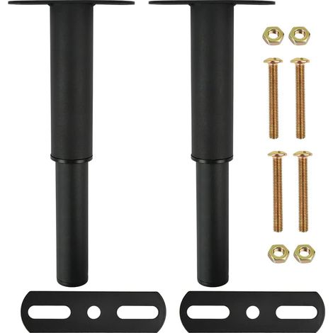 Pieds de lit réglables, 150-275 mm, pieds de meubles réglables, cadre de lit robuste au centre, compatibles avec tables de cuisine, chaises, canapés, noir (1/5)