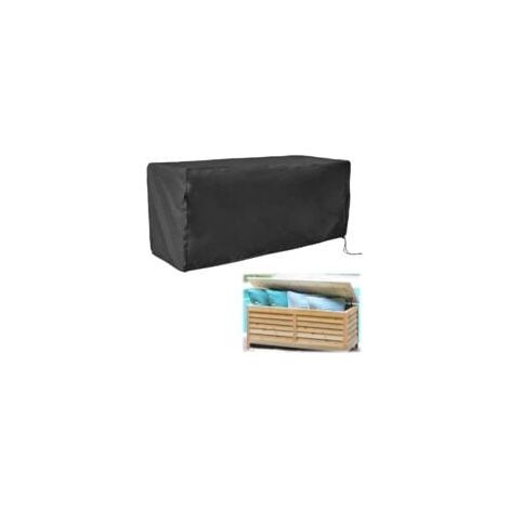Housse Imperméable Extérieur - Housse Pour Coffre De Rangement - Protection imperméable et UV - couvercle de boîte de rangement extérieur - 123x62x55cm - noir (1/4)