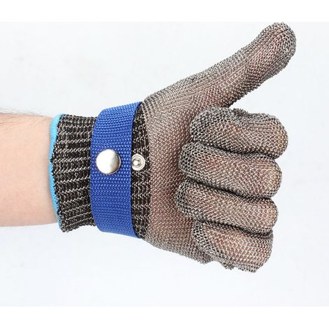 Gants de travail résistants aux coupures, adaptés aux mains de 22,5 cm, gants de cuisine pour couper la viande, fileter le poisson, couper les mandolines, trancher les huîtres et découper (S)
