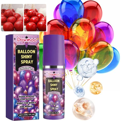 Glanzspray mit Ballonmotiv: Verleiht Ballonoberflächen einen glänzenden, antioxidativen und lang anhaltenden Schimmer – 30 ml -- BIEMMEDUE (1/5)