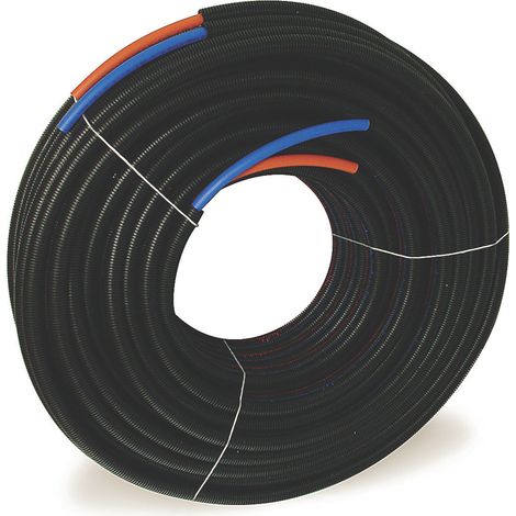 Comap – Tube PER prégainé duo Rouge/Bleu – Ø16mm – Couronne 50ml – Pour installations chauffage et distribution d'eau