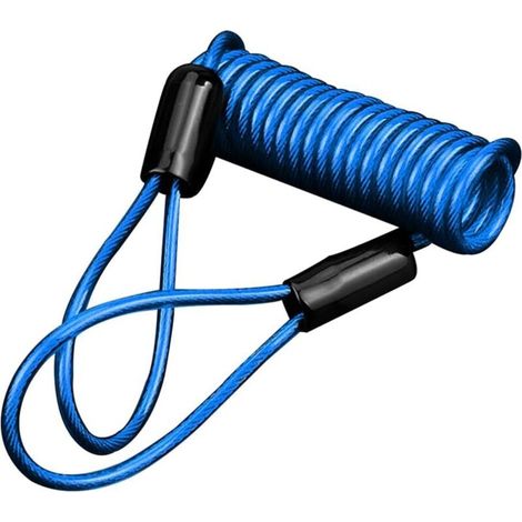 Câbles à Ressort Rappel, Cable Rappel Enroulé, Câble De Bobine Alarme Antivol Ressorts Sécurité, Cable D'antivol Disque, Câble pour Antivol Bloque-Disque Moto Verrouillage(Bleu) (1/5)