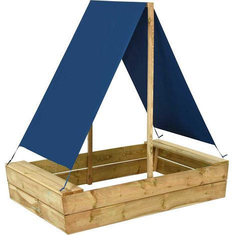 vidaXL Bac à sable avec toit 80x60x97,5 cm Bois de pin imprégné (1/5)