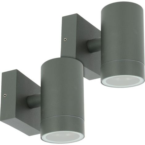 Lot de 2 Appliques VENICE Anthracite extérieure Simple Faisceau GU10 IP54 (1/5)