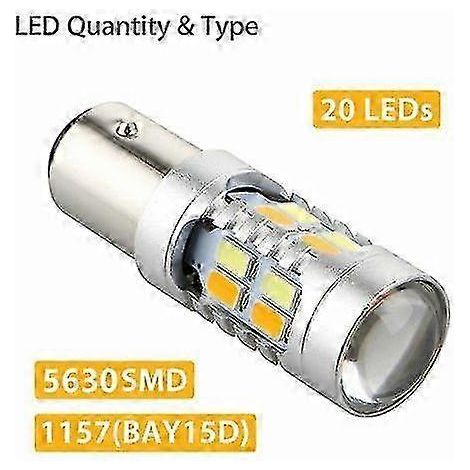 2x 1157 Dual Color Switchback 5630 6000K Weiß/Gelb LED-Blinkerlampen AJ Edition 0926