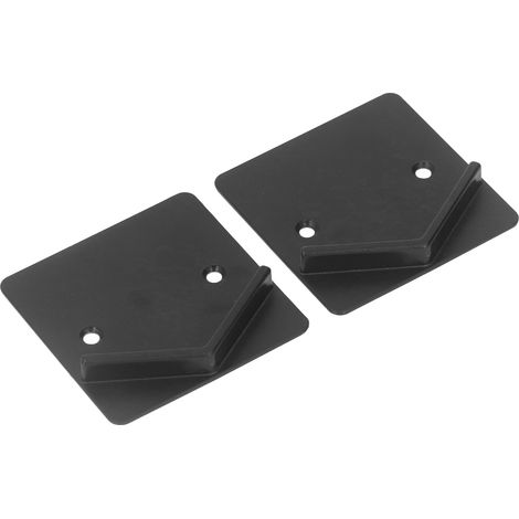 Lot de 2 supports de tringle à rideau de douche carrés, fixation murale, accessoires de salle de bain, noir (1/5)