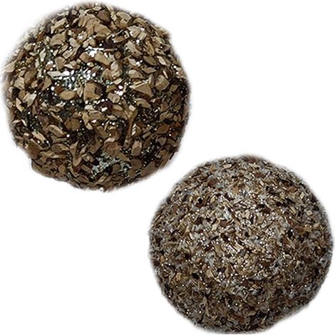 Palline per Albero di Natale oro champagne Decorazioni natalizie addobbi set 16 sfere con corteccia eleganti particolari (1/5)