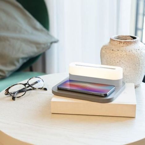 Lampe de chevet ACKERMAN MODULA - Design contemporain - Chargeur à induction intégré - 1 ampoule incluse (1/4)