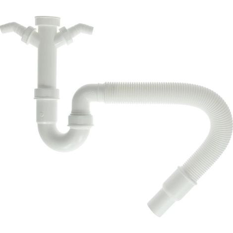 Siphon tubulaire flexible DN40/50 avec 2 raccordements
