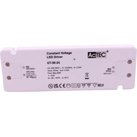 Alimentatore Trasformatore Ultra Slim 24V Tensione Costante CV (50W)