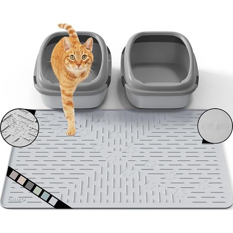 Rubber Silicone Cat Litter Mat (80 x 60 cm), Mat for Cat Litter Tray (1/5)