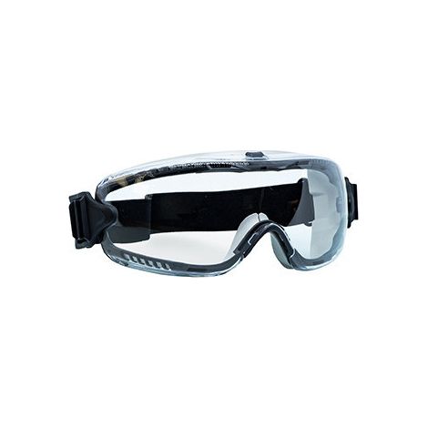 Sicherheitsbrille / Maske (120 m/s) Kompakt mit großem Sichtfeld. Einteiliges Polycarbonat-Glas, farblos, beschlagfrei, anti-