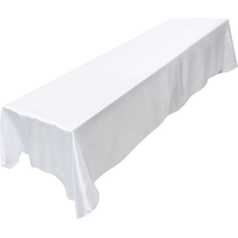 Nappe rectangulaire 145x320 cm résistante aux taches pour banquet, mariage et fêtes - Blanc (1/5)