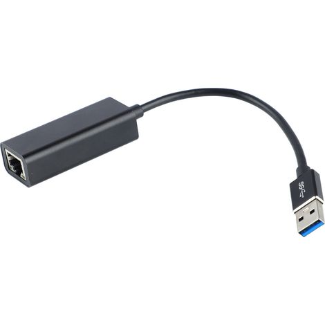 Adaptateur USB-C vers Ethernet avec témoin lumineux, convertisseur de câble USB Type-C vers RJ45 Gigabit pour tablette (noir) (1/5)