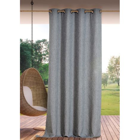 Rideau extérieur ROOFTOP 140 x 265 cm – Œillets anti-rouille – 100% polypropylène - 140x265cm - Gris anthracite
