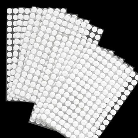 1008 Pcs Scratch Autocollant Rond, 504 Paires 10mm Pastille Scratch Autocollant Crochets et Boucles, Blanc Double Face (1/4)