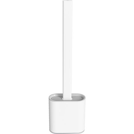 2 Pack Brosse de Toilette en Silicone, Brosse WC avec Support à séchage Rapide, Brosse de Toilettes Détachable à Manche Long, Balai WC Montage Mural/au Sol pour Salle de Bain