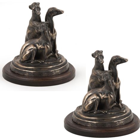 Whippet, lévrier anglais - statuette de chien, figurine sur marbre blanc, trophée d'exposition canine par Art-Dog