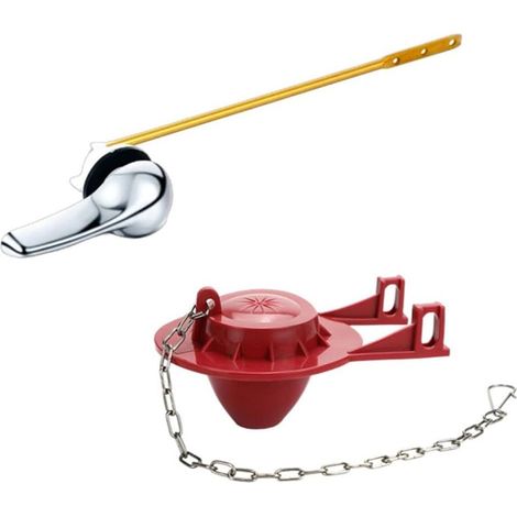 Poignée de chasse d'eau en ABS galvanisé doré, doré (rouge) (1/5)