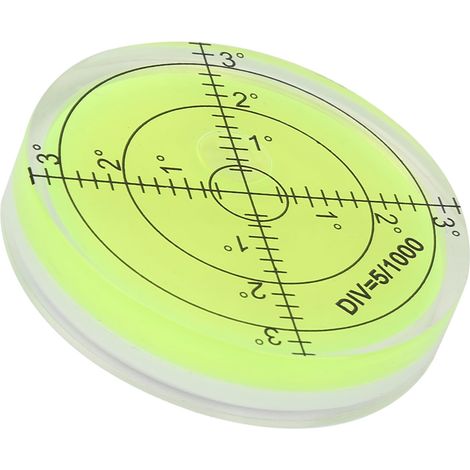 Niveau à bulle rond de poche avec échelle intégrée, pour équilibrage de plateforme caméra (6 x 6 x 1.2 cm)