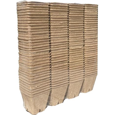 144 x 5cm Eco Square Fibre Biodegradable and Compostable Plant Pots (1/5)